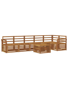 Set divano sezionale 7 pcs Naturale Legno di Acacia Massello 2