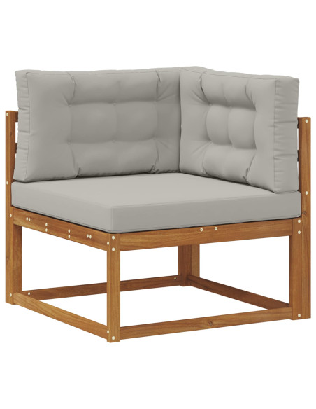 Set di divani da esterno 8 pcs Grigio Naturale e Chiaro