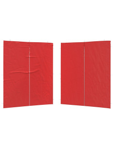Parete per tenda da festa 2 pcs Rosso 200 x 195 cm PE e Acciaio 2