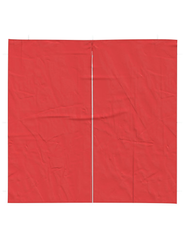Parete per tenda da festa 2 pcs Rosso 200 x 195 cm PE e Acciaio