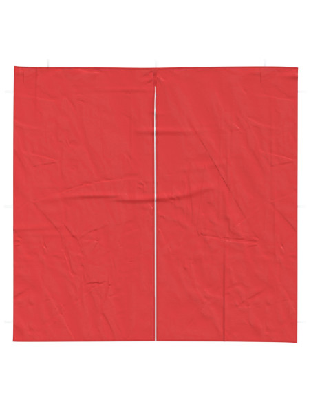 Parete per tenda da festa 2 pcs Rosso 200 x 195 cm PE e Acciaio