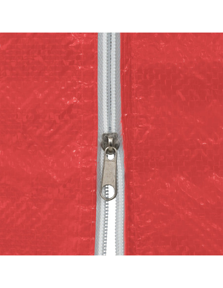 Parete per tenda da festa 2 pcs Rosso 200 x 195 cm PE e Acciaio