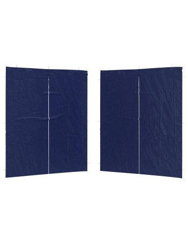 Parete per tenda da festa 2 pcs Blu 200 x 195 cm PE e Acciaio