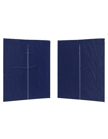 Parete per tenda da festa 2 pcs Blu 200 x 195 cm PE e Acciaio