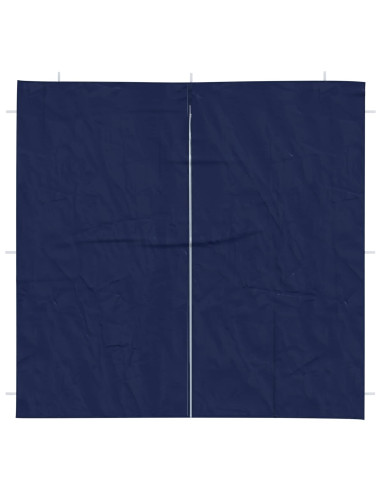 Parete per tenda da festa 2 pcs Blu 200 x 195 cm PE e Acciaio