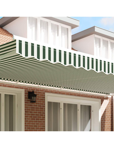 Tenda a Braccio Verde e Bianco 580 x 20 cm Tela