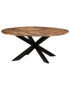 Tavolo Pranzo Rotondo 175x75 cm Legno di Acacia Finitura Miele