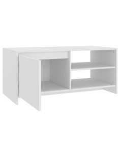 Tavolino da Salotto Bianco 102x50x45 cm Legno Multistrato