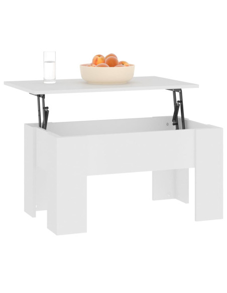 Tavolino da Salotto Bianco 79x49x41 cm in Legno Multistrato