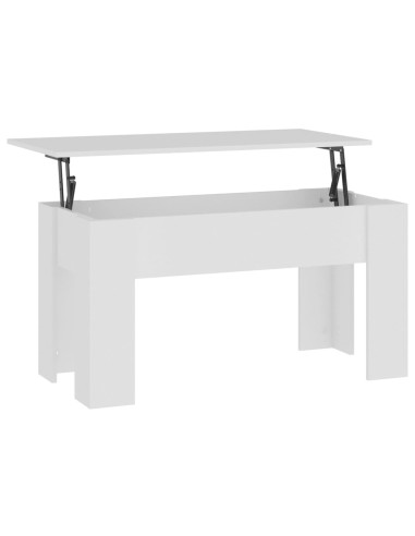 Tavolino da Salotto Bianco 101x49x52 cm in Legno Multistrato