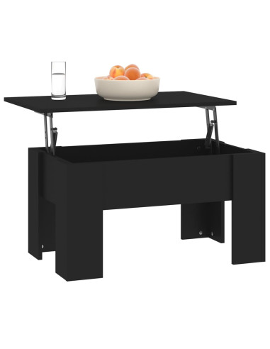 Tavolino da Salotto Nero 79x49x41 cm in Legno Multistrato