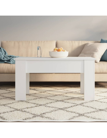 Tavolino da Salotto Bianco 101x49x52 cm in Legno Multistrato