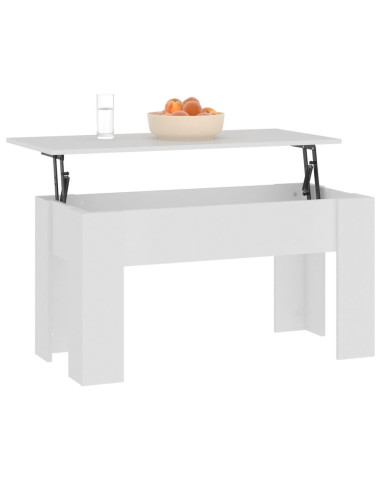 Tavolino da Salotto Bianco 101x49x52 cm in Legno Multistrato
