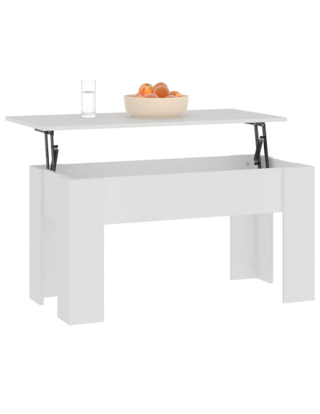Tavolino da Salotto Bianco 101x49x52 cm in Legno Multistrato