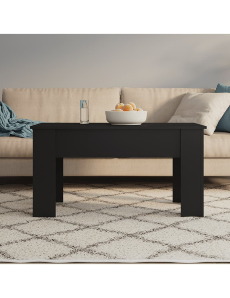 Tavolino da Salotto Nero 101x49x52 cm in Legno Multistrato