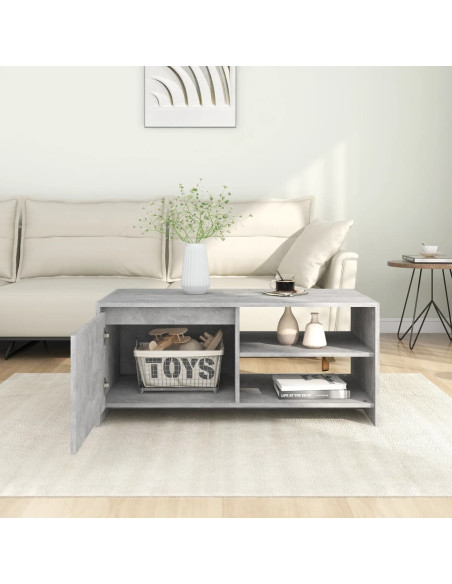 Tavolino Salotto Grigio Cemento 102x50x45 cm Legno Multistrato