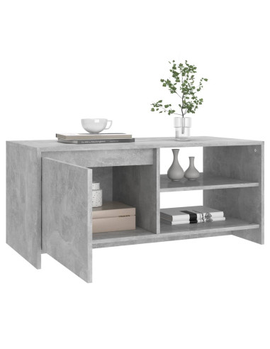 Tavolino Salotto Grigio Cemento 102x50x45 cm Legno Multistrato