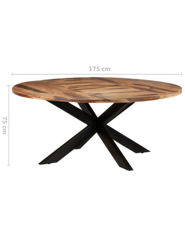 Tavolo Pranzo Rotondo 175x75 cm Legno di Acacia Finitura Miele