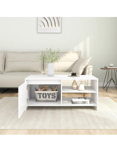 Tavolino da Salotto Bianco 102x50x45 cm Legno Multistrato
