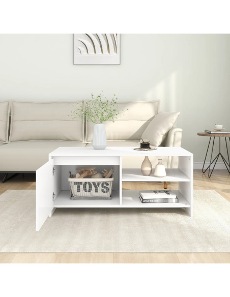 Tavolino da Salotto Bianco 102x50x45 cm Legno Multistrato