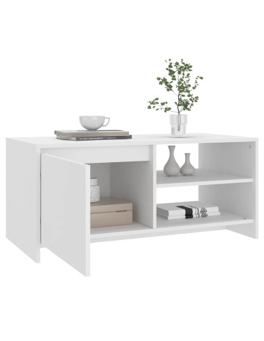 Tavolino da Salotto Bianco 102x50x45 cm Legno Multistrato