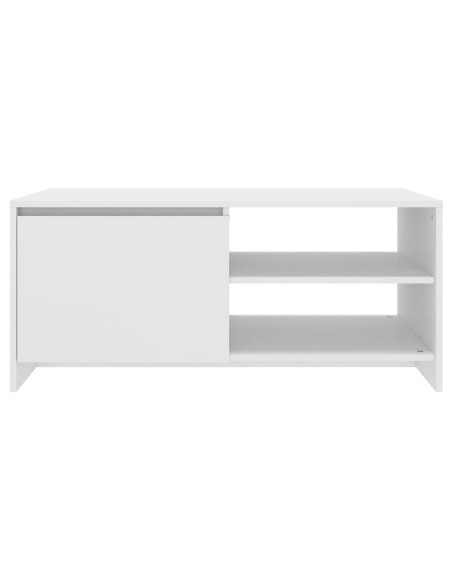 Tavolino da Salotto Bianco 102x50x45 cm Legno Multistrato