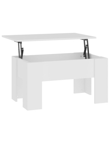 Tavolino da Salotto Bianco 79x49x41 cm in Legno Multistrato