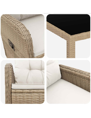 Set da pranzo per esterni 5 pcs Beige e Bianco Crema