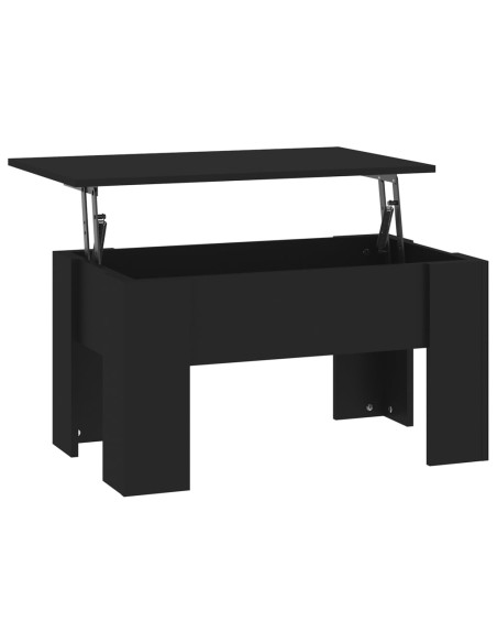 Tavolino da Salotto Nero 79x49x41 cm in Legno Multistrato
