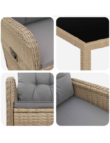 Set da pranzo per esterni 7 pcs Beige e Grigio Chiaro