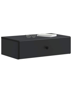 Tavolino da Parete Laterale Nero 59 x 34,5 x 17 cm 2