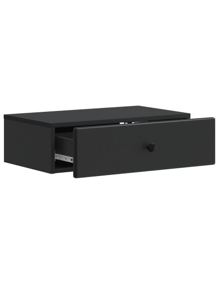 Tavolino da Parete Laterale Nero 59 x 34,5 x 17 cm