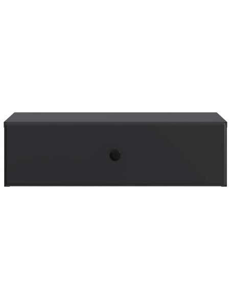 Tavolino da Parete Laterale Nero 59 x 34,5 x 17 cm