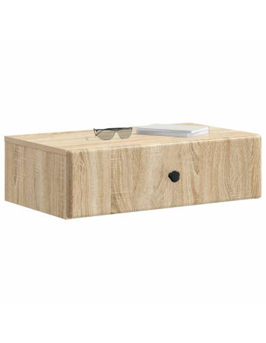 Tavolino da Parete Laterale Rovere Sonoma 59 x 34,5 x 17 cm