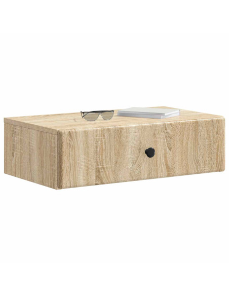 Tavolino da Parete Laterale Rovere Sonoma 59 x 34,5 x 17 cm