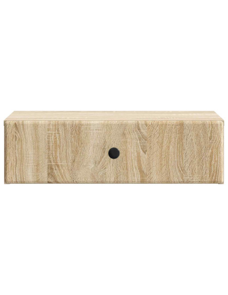 Tavolino da Parete Laterale Rovere Sonoma 59 x 34,5 x 17 cm
