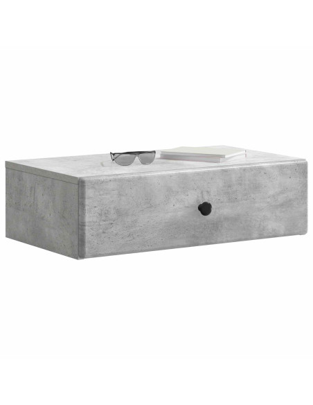 Tavolino da Parete Laterale Grigio Cemento 59 x 34,5 x 17 cm