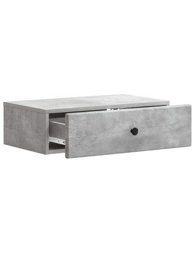 Tavolino da Parete Laterale Grigio Cemento 59 x 34,5 x 17 cm