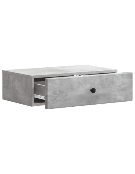 Tavolino da Parete Laterale Grigio Cemento 59 x 34,5 x 17 cm