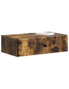 Tavolino da Parete Laterale Rovere Fumo 59 x 34,5 x 17 cm 2