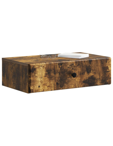 Tavolino da Parete Laterale Rovere Fumo 59 x 34,5 x 17 cm