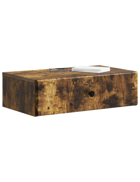 Tavolino da Parete Laterale Rovere Fumo 59 x 34,5 x 17 cm