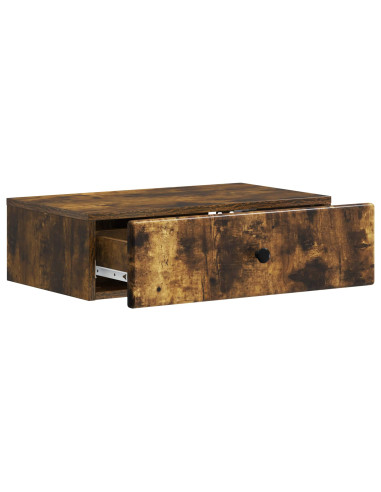 Tavolino da Parete Laterale Rovere Fumo 59 x 34,5 x 17 cm