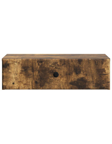 Tavolino da Parete Laterale Rovere Fumo 59 x 34,5 x 17 cm