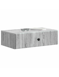 Tavolino da Parete Laterale Grigio Sonoma 59 x 34,5 x 17 cm 2