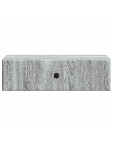 Tavolino da Parete Laterale Grigio Sonoma 59 x 34,5 x 17 cm