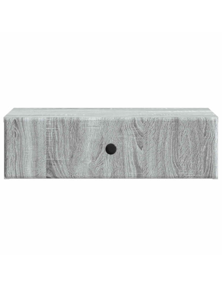 Tavolino da Parete Laterale Grigio Sonoma 59 x 34,5 x 17 cm