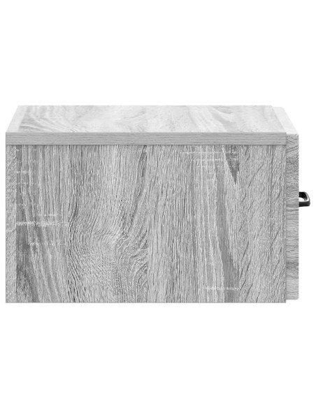 Tavolino da Parete Laterale Grigio Sonoma 59 x 34,5 x 17 cm