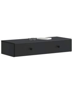 Tavolino da Parete Laterale Nero 87,5 x 34,5 x 17 cm 2