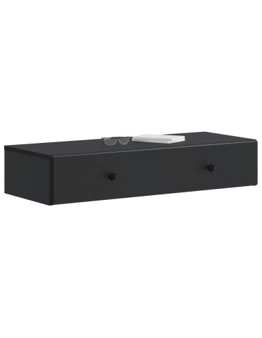 Tavolino da Parete Laterale Nero 87,5 x 34,5 x 17 cm